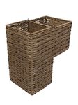 KOUBOO 1060100 Sweater Weave Handwoven Wicker Stair Step Basket, Coffee Brown