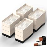 Furniture Risers, Tclouda Bed/Sofa/Desk/Table/Chair Leg/Fridge Lifts to 1.5, 3 and 4 in, Rectangle Adjustable Risers Blocks for Extenders, Heavy Duty Supports Up to 1300 Lbs, 4 in-Apricot-Rectangle