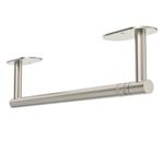 WZRUA Kitchen Roll Holder Under Cabinet, Self Adhesive or Wall Mounted Paper Holder, Brushed Nickel Double Post Pivoting Stainless Steel Kitchen Roll Holder (Round Base)