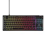 Corsair K55 CORE TKL RGB Gaming Keyboard – Tenkeyless, 8-Zone RGB, Quiet Membrane Keys, Spill Resistant, Media Keys, 1000Hz Polling – UK Layout – Black