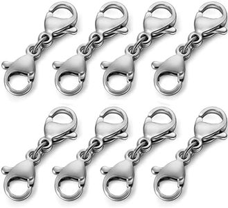 OHINGLT Double Lobster Clasp Extender Necklace Clasp Connector Bracelet Extension,Gold and Silver Lobster Claw Clasp Double Opening Jewelry Clasps for DIY Jewelry Making Women