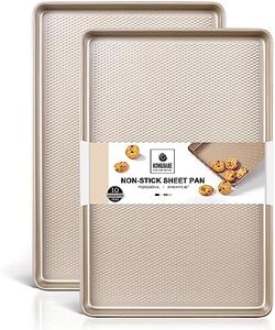 HONGBAKE 2 Pack Jelly Roll Pan 15x10, Commercial Cookie Sheets for Baking with Diamond Texture Surface, 57% Thicker Carbon Steel Baking Sheet for Oven, Nonstick Cooking Tray