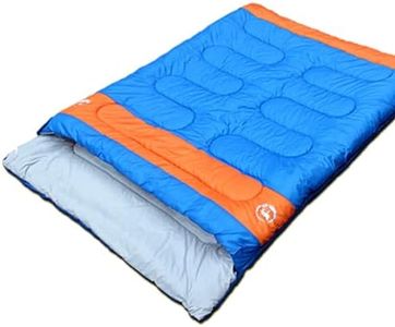 Leona Co -10°C Double Sleeping Bag, Lightweight Sleeping Bags for 2 Person Use in Winter, Water-Resistant Backpacking Sleeping Bag Great for Indoor, Outdoor, Hiking, Camping (Blue)