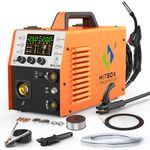 HITBOX 6 in 1 MIG Welder Gas/Gasless 250A 240V LED Digital MIG Welding Machine Flux Solid Wire MIG ARC Lift TIG Inverter Welders, Aluminum Weldable(MIG250)