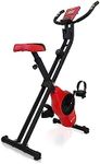 STEADY ST102 Fitness Bike, Non-Contact Air Wheel®, Quiet, Dedicated Monitor (Heart Rate, Distance, Calories, Speed), Folding, 8 Load Levels, Tablet Holder (1. Red (No Backrest)