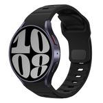 MoKo Rugged No Gap Bands Compatible with Samsung Galaxy Watch 7 FE 6 5 4 Band 40mm 44mm/Watch 6 4 Classic 43mm 47mm 42mm 46mm/Watch 5 Pro 45mm, Silicone Replacement Sport Strap Men, Black