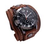 THE STYLE SUTRA Women Punk Vintage Wrist Analog Watch Wide Pu Leather Belt Strap Cuff Roman Numeral Brown| Watches Parts & Accessories | Wristwatches