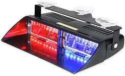 AT-HAIHAN Blue Red LED Emergency Strobe Dash Light with 18 Flash Patterns for Police Cars Law Enforcement Vehicles POV