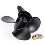 CAPTAIN 4 Blades Outboard Propeller 13 Diameter x 17 Pitch fit Yamaha 115 T50 60 70 75 F80 85 90 100 130 HP Engines, 15 Spline Tooth Boat Prop, RH Aluminum Propellers