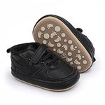 Clowora Unsex Baby Shoes Boys Girls Infant Sneakers Non-Slip Soft Rubber Sole Toddler Crib First Walker Lightweight Shoes, A02/Black, 12-18 Months Infant