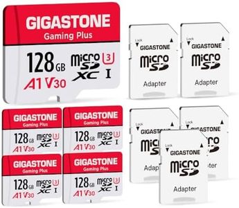 [Gigastone] Micro SD Card 128GB 5-Pack, Gaming Plus, MicroSDHC Memory Card for Nintendo-Switch, Wyze Cam, Roku, Full HD Video Recording, UHS-I U1 A1 Class 10, up to 100MB/s, with MicroSD to SD Adapter