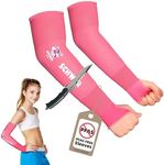 Schwer ANSI A6 Cut Resistant Arm Sleeves for Kids,Anti-friction, Anti-scratch,Kids Arm Compression Sleeves for Gardening, Outdoor activities, Sports，DIY (1 Pair, Pink)