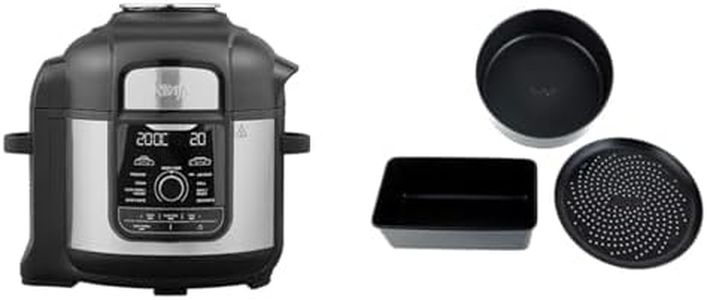 Ninja Foodi MAX Multi-Cooker [OP500UK], 9-in-1, 7.5L, Electric Pressure Cooker and Air Fryer & Non-Stick Loaf Tin, Cake Tin & Crisper Tray Bakeware Set