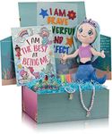 The Memory Building Company Kids Toys - Large Mermaid Surprise Box w/Mermaid Plush, Coloring Book and Markers, Jewelry and Crown Headband - Easter Basket Stuffers Birthday Gift for Girls Age 6 & Up