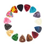 CAIHONG Guitar Picks Thin 50 Pack, Guitar Plectrums Celluloid Light Soft Gauge Assorted Pearl Variety Pack - Mixed Colorful - Plectrum for Acoustic, Electric and Bass Guitar - 0.46mm