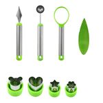 9PCS Fruit Tool Set, Fruit Scooper Seed Remover with Fruit Cutter Shapes Set, Fruit Slicers for Fruit Shape Cutters, Apple Slicer, Avocado Cutter, Watermelon Cutter, Kiwifruit Scooper