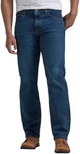 Wrangler Authentics Men's Classic 5-Pocket Relaxed Fit Flex Jean, Military Blue Flex, 46W x 32L