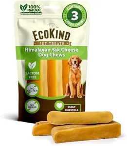 EcoKind Himalayan Gold Yak Cheese Dog Chew for Large Dogs, Healthy Dog Treats, Odorless, Long Lasting Dog Bones for Dogs, Rawhide Free, Made in The Himalayans, Large (Pack of 3)