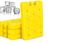 Reusable Long Lasting Freezer Ice Blocks Packs for Lunch Boxes, Coolers & Outdoor Activities,Freezer-Safe Cooling Gel Packs | Leakproof Cold Pads for Camping,Travel,School & Office [ YELLOW ] PACK-(4)