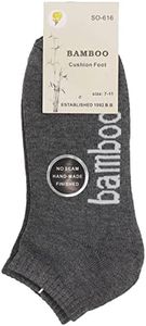 6x Men's Women's Bamboo Cushion Foot Ankle Sports Socks Adults Low Cut No Seam, Grey, 11-14