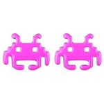 Joe Cool - Retro Gamers Space Invaders Stud Earrings | Enamel and Base Metal | Comes with Branded Backing Card | Butterfly Backings, Pink, Alloy