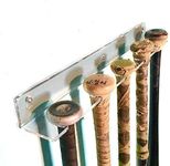 Baseball Bat Display Hanger for 5 Bats or Balls - Vertical Bat and Baseball Holder Wall Mount - Better Than Display Case | Sturdy Acrylic Hanging Rack Organizer | Easy to Instal (Hardware Included)