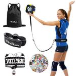 Volleyball Star Training Equipment - 1 Ball Rebounder Solo Practice Your Serve Spike +2 Setting Trainer Straps a Proper Hand Placement +1 Drawstring Backpack +1 Handmade Bracelet