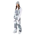 Women and Mens Snow Bibs Adjustable Overalls Pants Snowboard Bib Hiking Climbing Insulated Ski Pants(LvSF,M)