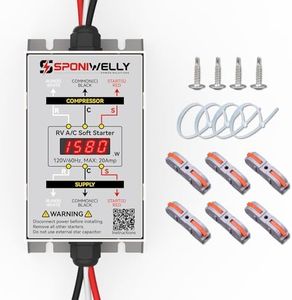 Sponiwelly Soft Start Kit for Rv Air Conditioner, Display Real-time Power, Easily Start an AC and Other Appliances on RV Power, for Camper Air Conditioner, Include RV AC Soft Start Kit, RV30A, Silver