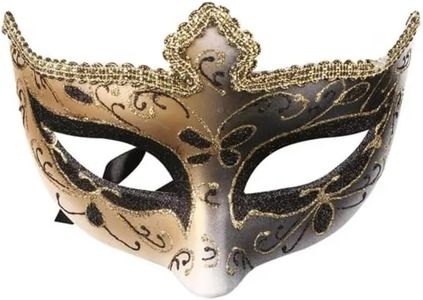 Halloween Lace Sexy Masquerade Mask, Masquerade Venetian Mask Lace Eye Mask, Half Face Masquerade Mask for Carnival Ball Dress Party(Gold Sexy Mask)