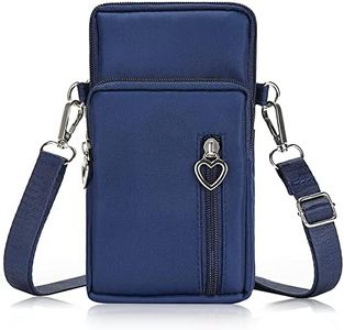 Women Cell Phone Purse Wristband Sport Armband Wallet Travel Crossbody Cell Phone Purse for Galaxy S10 Plus S9 Plus A50 A7 J7,OnePlus 6T,HTC U12 (Blue)