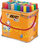 BIC Kids Visacolor XL Colouring Felt Tip Pens - Bucket of 48 - Assorted Colors - Drawing Pens with Extra Wide Point