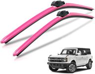 Clix Wipers For Ford Bronco (18"/18") Pink Windshield Wiper Blades, All-Weather Replacement Wipers - Complete Front Set of 2, Includes Quick Connect Clips (2021-2023)