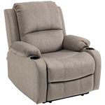 HOMCOM Microfibre Recliner Armchair, with Adjustable Leg Rest, Cup Holder, for Home Living Room, Brown