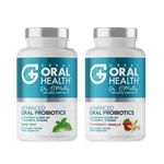 Advanced Oral Probiotics for Mouth Bad Breath Treatment for Adults, Dentist Formulated BLIS K12 M18 Oral Health Probiotics for Teeth/Gums, Flavor Variation Pack: Mint, Strawberry Vanilla 60 Count Each