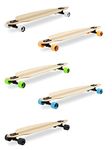 Two Bare Feet 'The Duke' 41in Dropthrough Bamboo Series Premium Longboard Skateboard (Blue wheels)