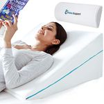 Bed Wedge Pillow for Sleeping- Whole Memory Foam 3-in-1 Technology Elevation Adjustable Wedge Pillow for Sleeping Reflux Reading Snoring – Pregnancy Triangle Pillow Support Body Back Neck Legs…