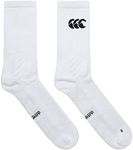 Canterbury Men's Anti-Slip Grip Socks Mid Calf Sock, Bright White, L