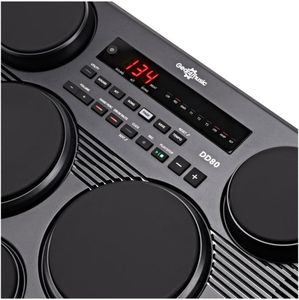 Gear4music DD80 Portable Electronic Drum Kit – 7 Pads, Pedals