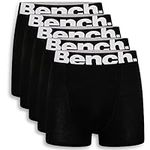 Bench - Mens Everyday 'MARCO' Multipack Essentials Breathable Stretchy Soft Cotton Rich Trunks, Classic Fit 5 Pack Boxer Jersey Shorts, Underwear Gift Set (M, Assorted)