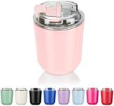 Puraville Insulated Tumblers with Lid, 10 oz Travel Coffee Mug Stainless Steel Vacuum Thermos Cup, Leak Proof Reusable Double Walled Coffee Tumbler for Iced and Hot Drinks,Pink