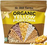 Yellow Organic Popcorn Kernels (5lb) Be Still Farms - Hulless Uncooked Corn Bulk Great for Movie Night - Healthy Microwave Snacks Ideal for Popping - USA Grown | USDA Certified | Vegan | Non-GMO