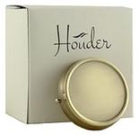 Classy Brass Pill Box by Houder - Decorative Pill Case with Gift Box - Carry Your Meds in Style (Round)