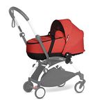 BABYZEN YOYO 0+ Bassinet, Red - Includes Thick Double Mattress, Ventilated Shell & Canopy - Requires YOYO2 Frame (Sold Separately)