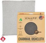 Knapp Made Chainmail Dishcloth 7”x5” - Replace Your Dirty Sponge - All Purpose Kitchenware, Pots & Pans Cleaner - Lasts a Lifetime