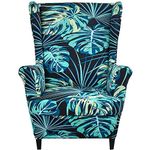 JHLD 2 Piece Stretch Wing Chair Slipcover, Wingback Chair Cover Printed Wingback Chair Slipcover Soft Spandex Armchair Chair Slipcovers For Living Room Pets-E-Wing Chair