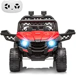 Nasitip 12V Kids Ride On Car Truck w/Parent Remote Control, Spring Suspension, LED Lights, AUX Port, Music (Red, no Tent)