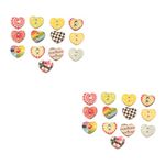 DIYEAH 200 Pcs Colors 2 Holes Buttons Xmas Vintage Buttons Retro Buttons Novelty Button Kids Sewing Button DIY Scrapbook Crafts Button Scrapbooking Wooden Small Wood Assorted