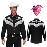 Spooktacular Creations Cowboy Shirt, Men Cowboy Costume, Halloween Costume Adult with Western Shirts and Bandana-XL