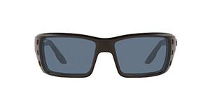 Costa Del Mar Men's Permit Polarized Rectangular Sunglasses, Blackout/Grey Polarized 580p, 62 mm